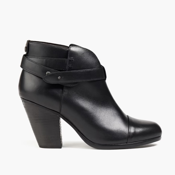 rag & bone Shoes - Rag & Bone Harrow Black Leather Heeled Booties | 6.5